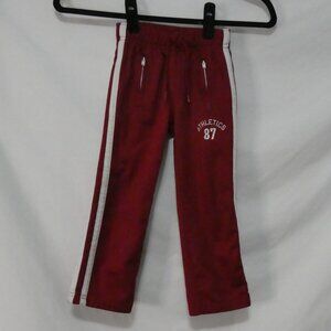 Y2K OLD NAVY Toddler 4T Red Exercise Pants With Zip-Up Pockets and White Stripes